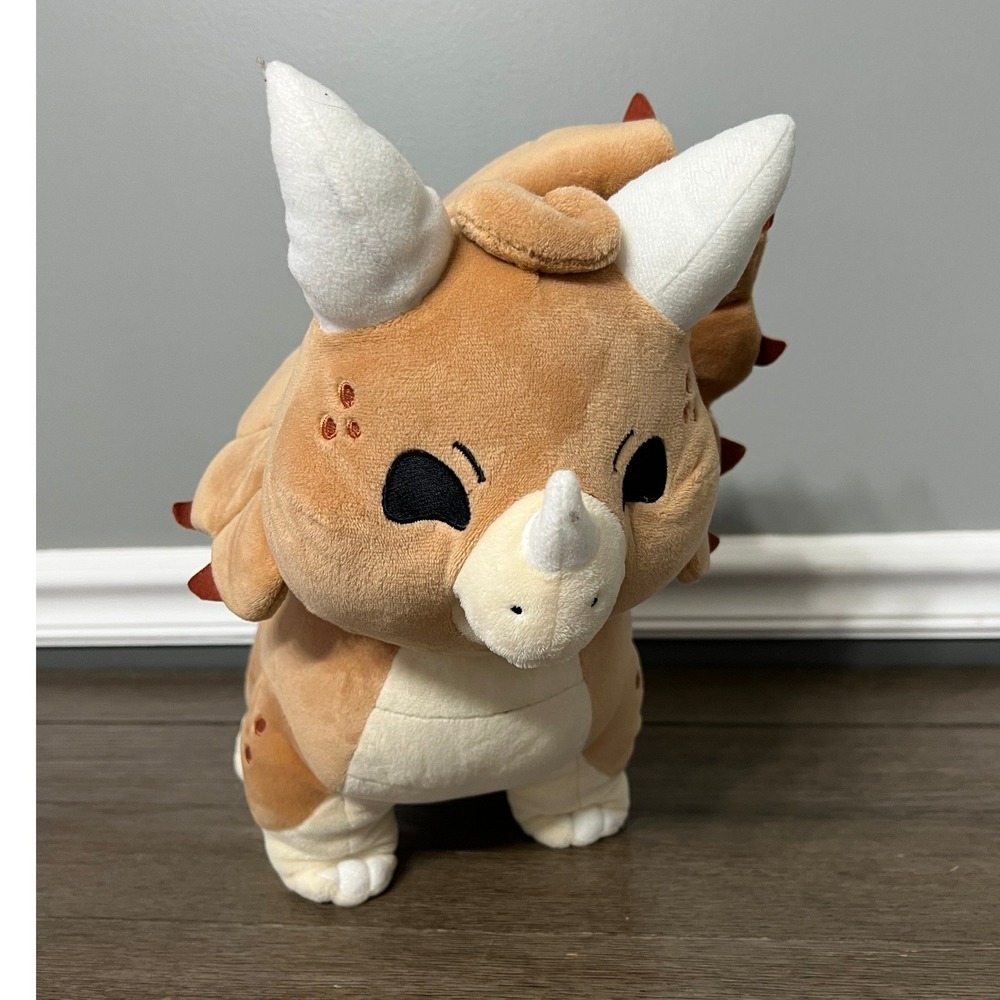Tasty Peach Triceratops Plush Stuffed Animal‎ Kids Toy Dinosaur Brown Tan